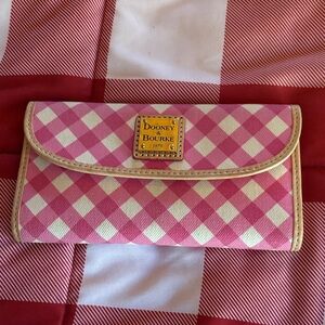 Dooney & Bourke Pink and White Plaid Wallet
